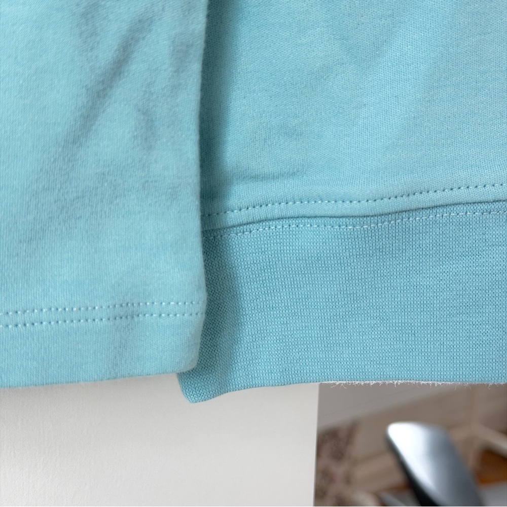 VINTAGE LL BEAN | 90s BUTTERMOM AQUA BLUE COTTON TURTLENECK - Picture 8 of 9